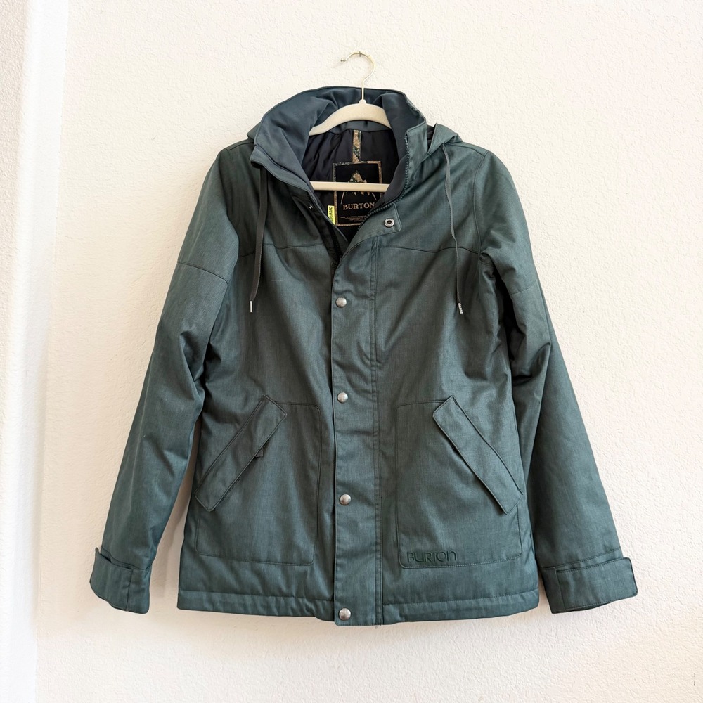 Burton DryRide Women Small Green Insulated Snowboard Jacket Hooded Ski Coat